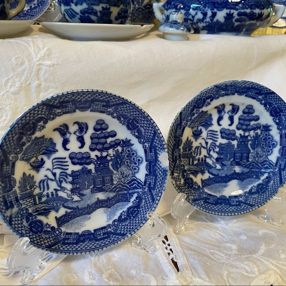 RARE 1950’s SEARS AND ROEBUCK “BLUE WILLOW” LITTLE HOSTESS DISHES FOR PLAYTIME - Picture 5 of 15